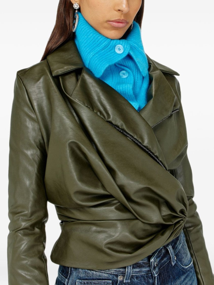 Diesel Cropped Draped Jacket With Twisted Front Design
