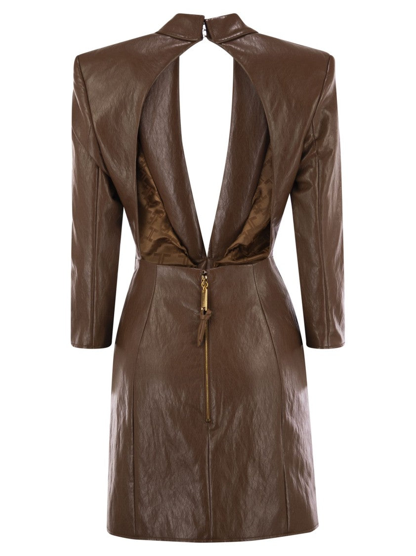 Elisabetta Franchi Craquelé Dress With Lapels
