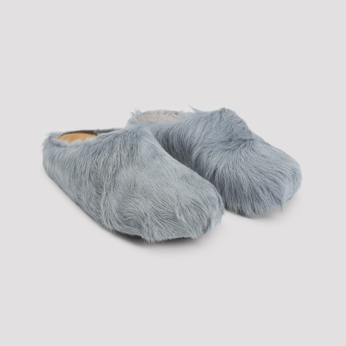 Marni Aquamarine Calf Hair Slip-On Mules