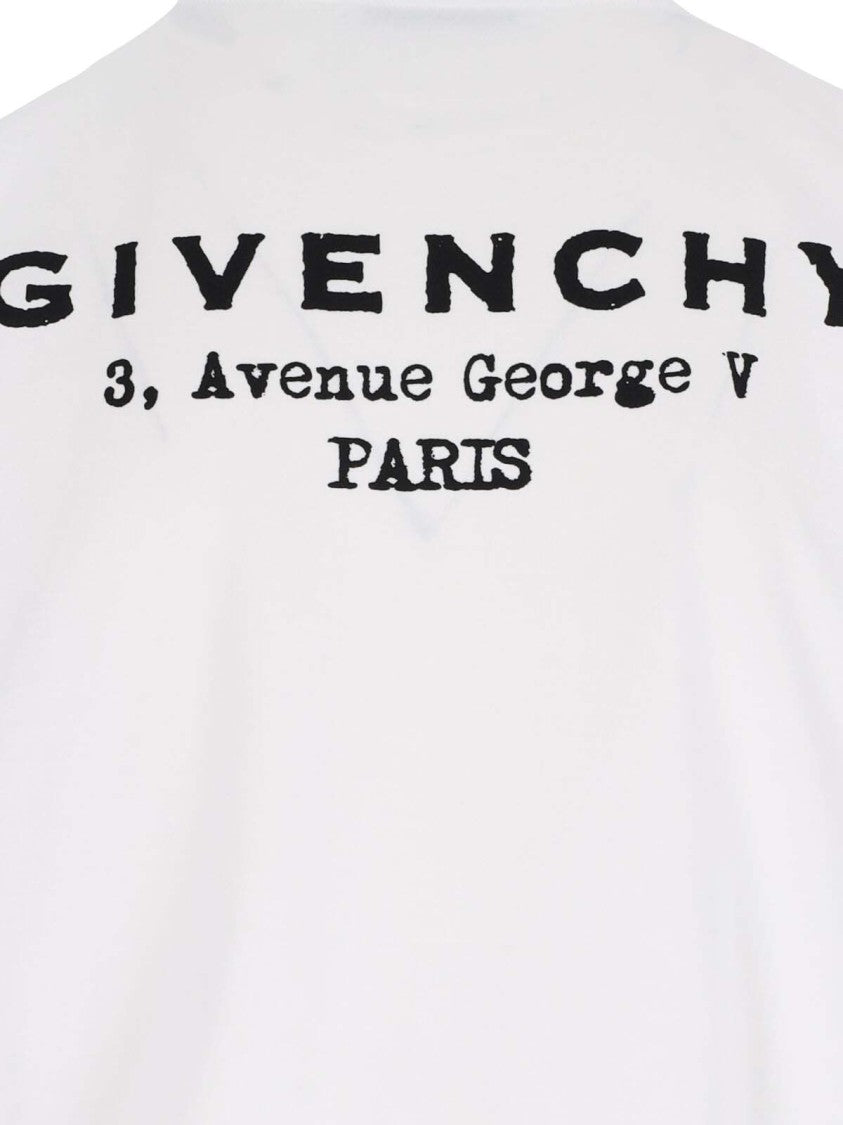 Givenchy White Contrast Logo T-Shirt With Round Neckline