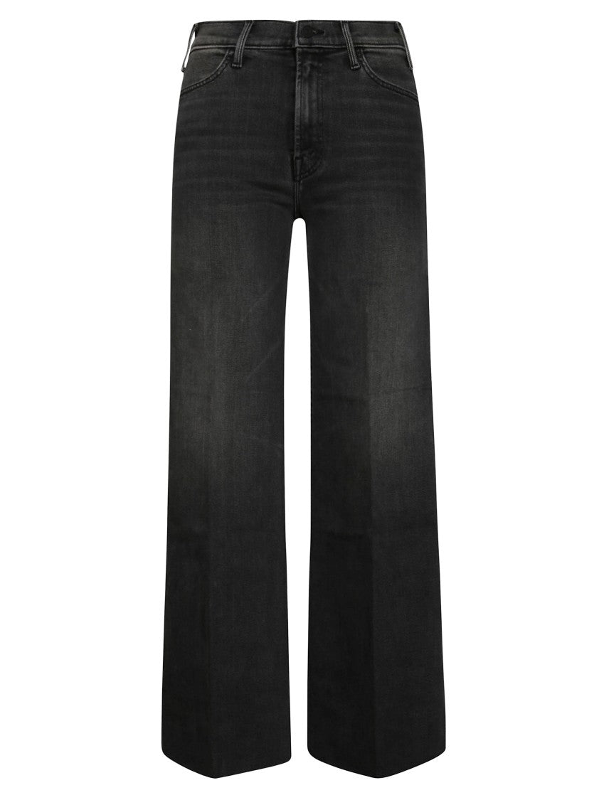 Mother Wide-Leg Cropped Jeans With Frayed Hem
