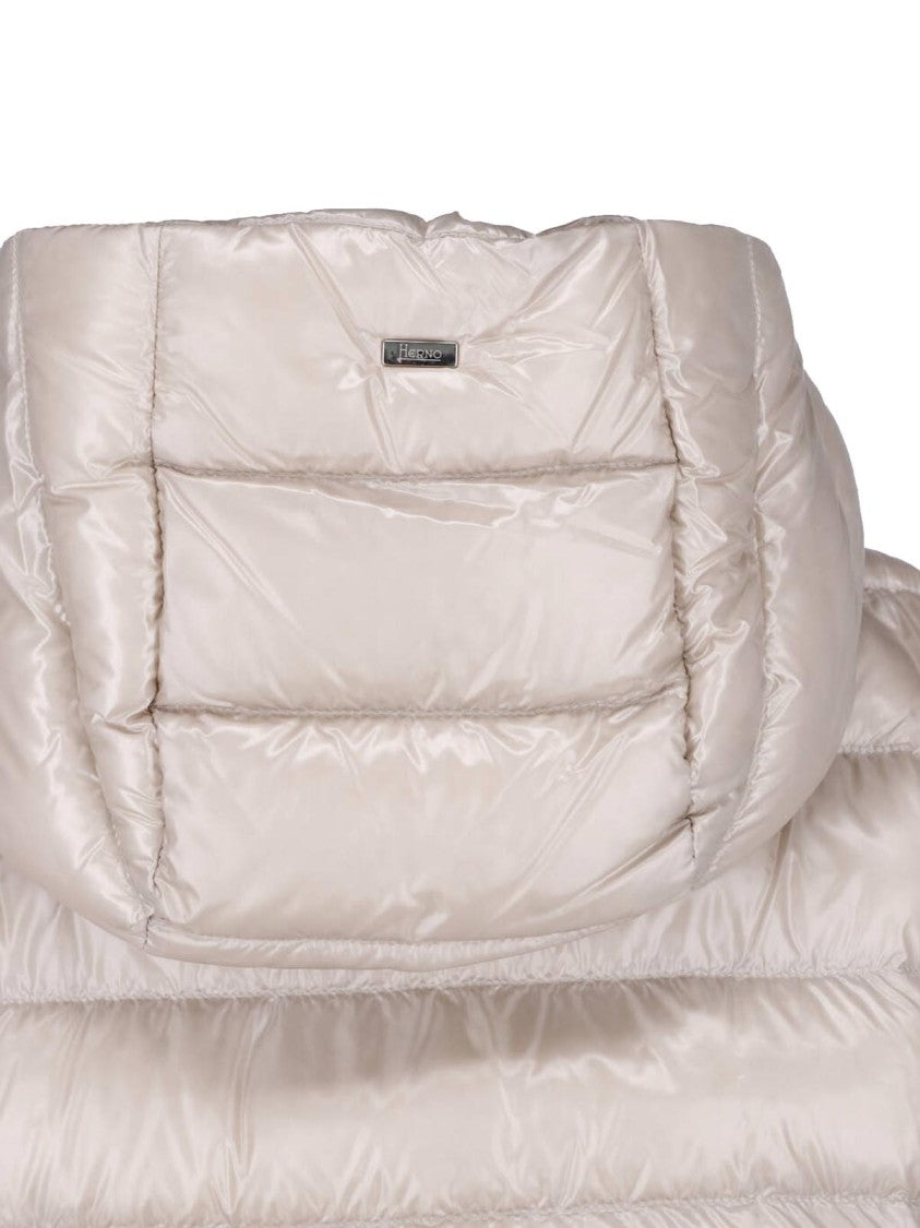 Herno Cream Hooded Waterproof Down Jacket