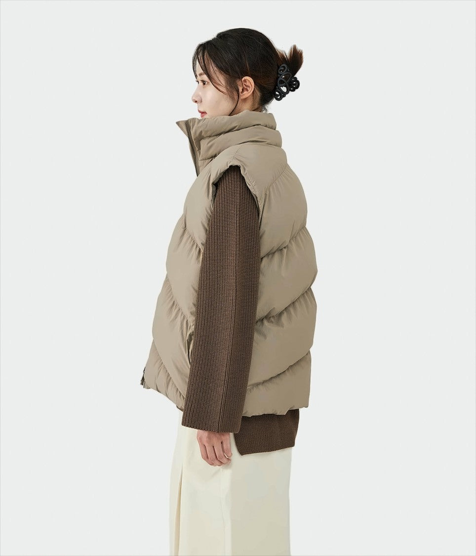 Studio Nicholson High Collar Quilted Puffer Vest