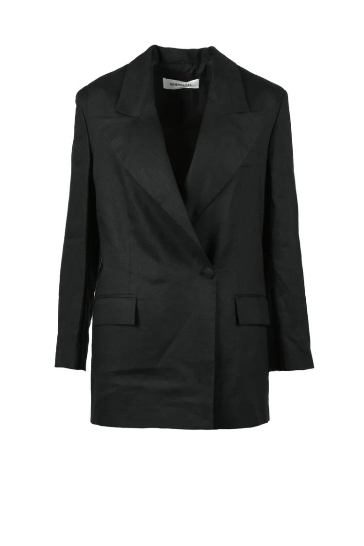 Nine Minutes Linen Jacket - Black