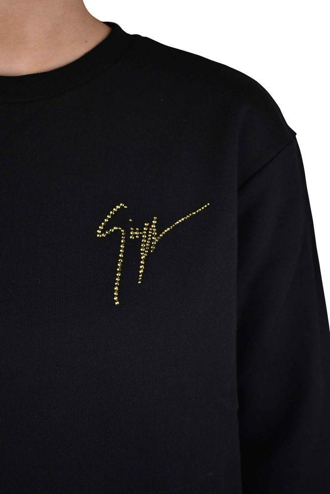 Giuseppe Zanotti Short Black Cotton Sweatshirt
