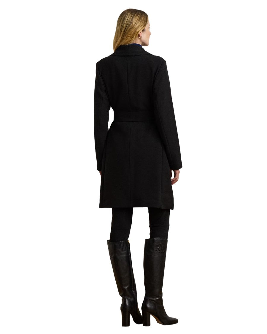 Lauren Ralph Lauren Draped Black Mid-Length Coat