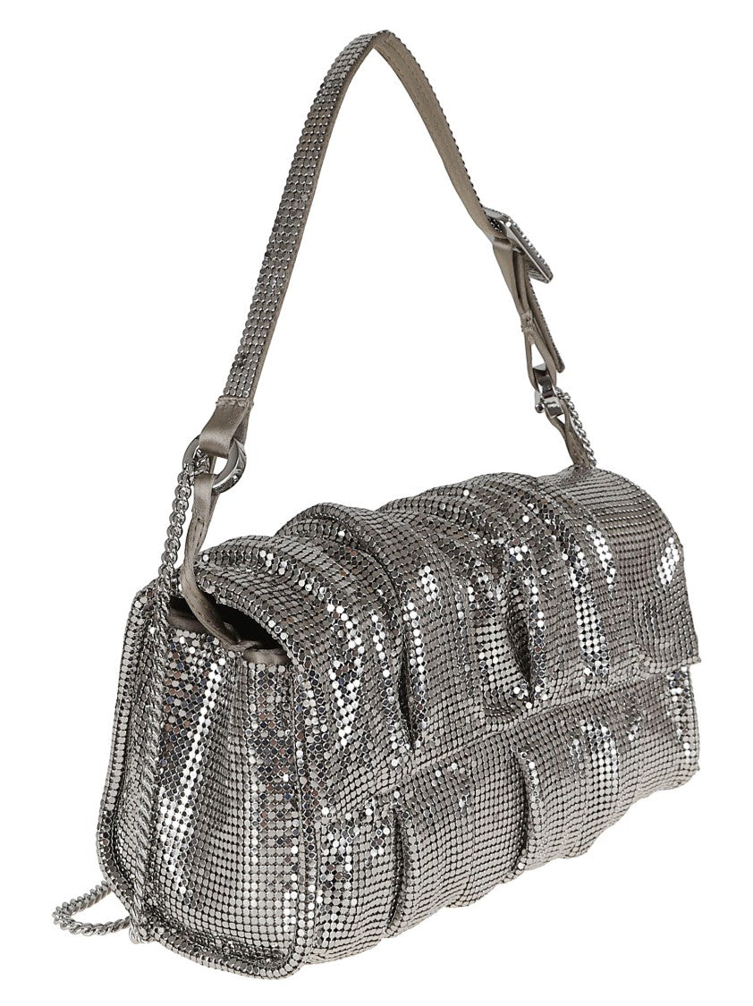 Benedetta Bruzziches Structured Shoulder Bag With Metal Mesh