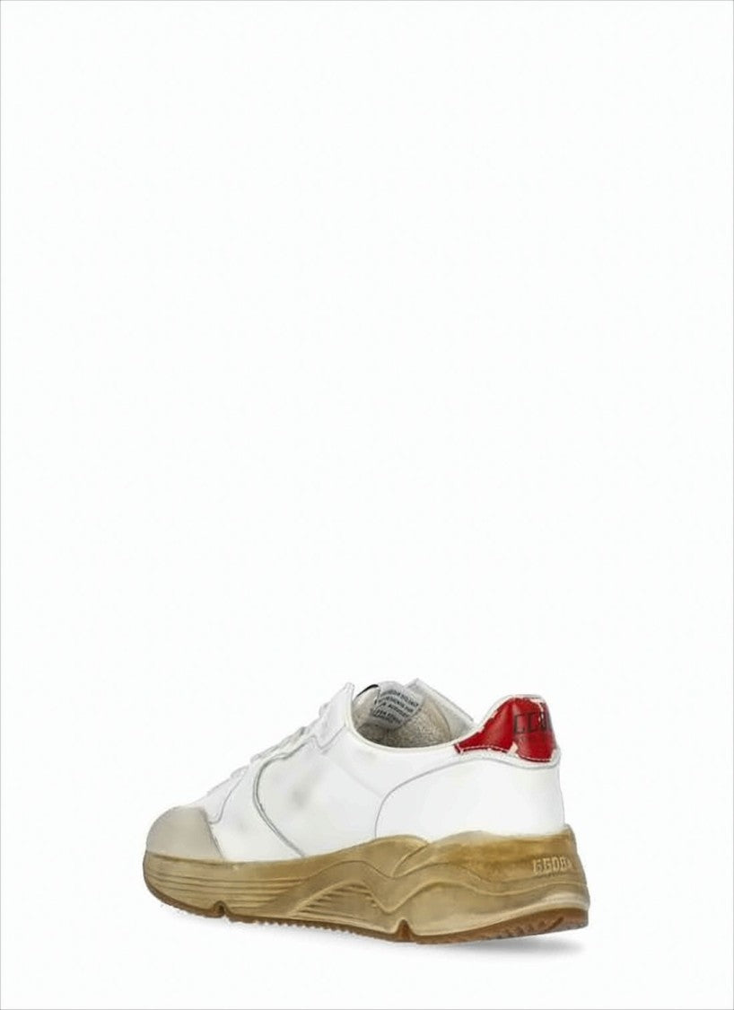Golden Goose Distressed White Leather Sneakers