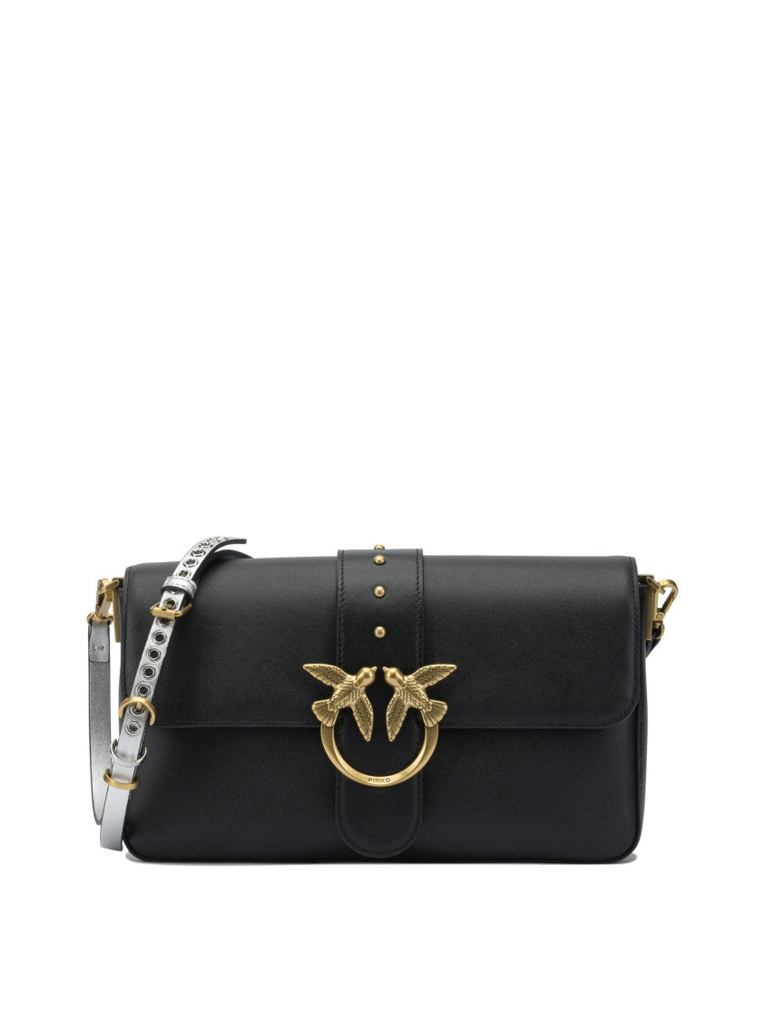 Pinko Black Leather Crossbody Bag