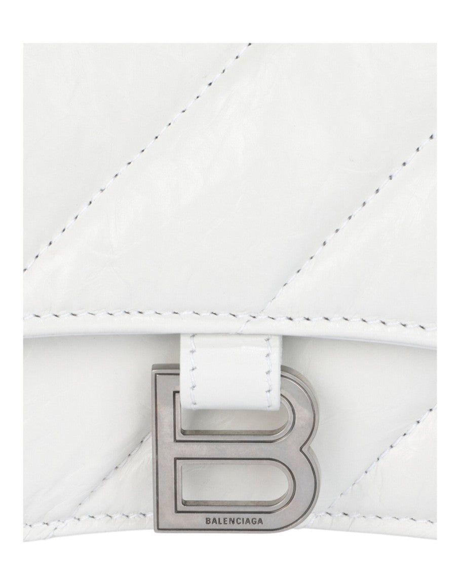 Balenciaga Quilted Calfskin Leather Shoulder Bag With Chain-Link Strap