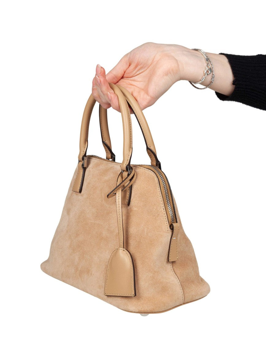 Maison Margiela 5Ac Soft Mini Suede Handbag, Natural Color