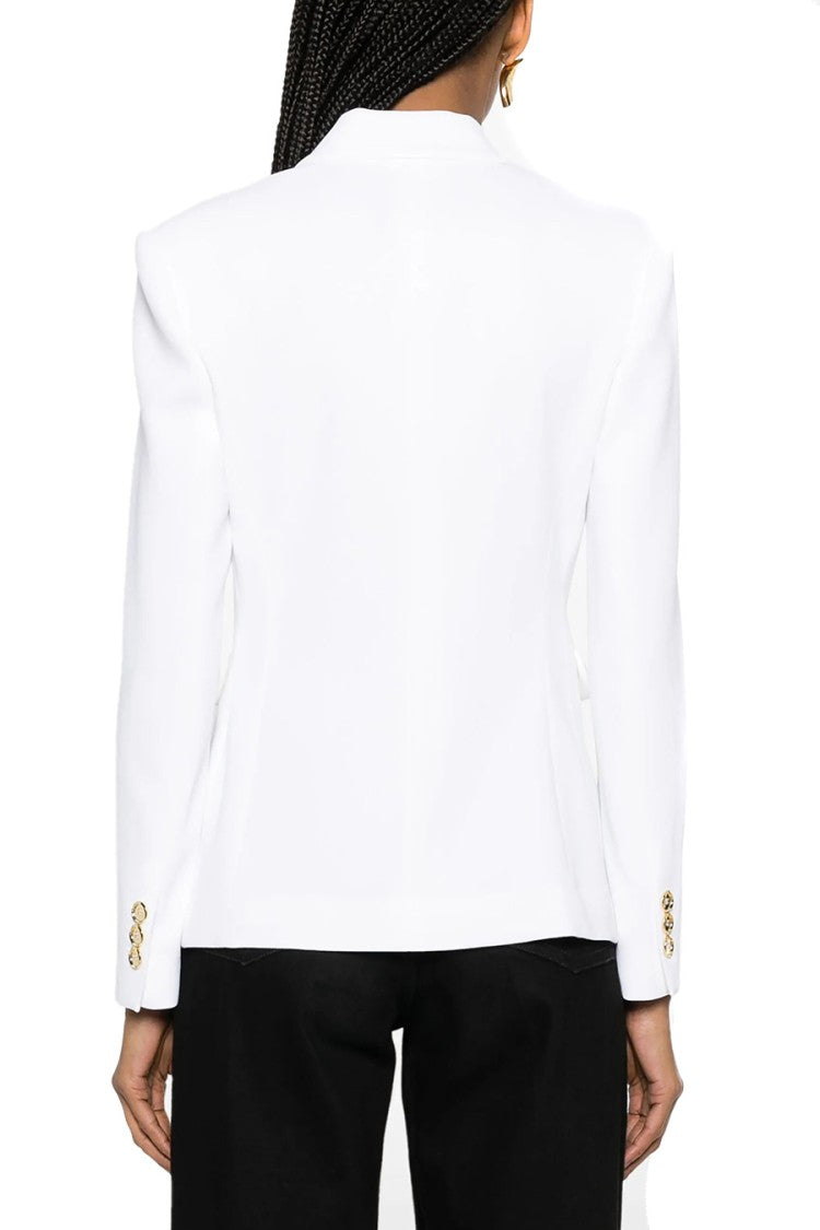 Pinko White Polyester-Blend Double-Breasted Blazer