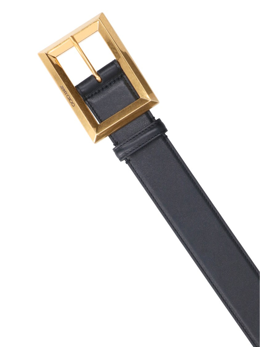 Jimmy Choo Black Arlie Calf Leather Belt