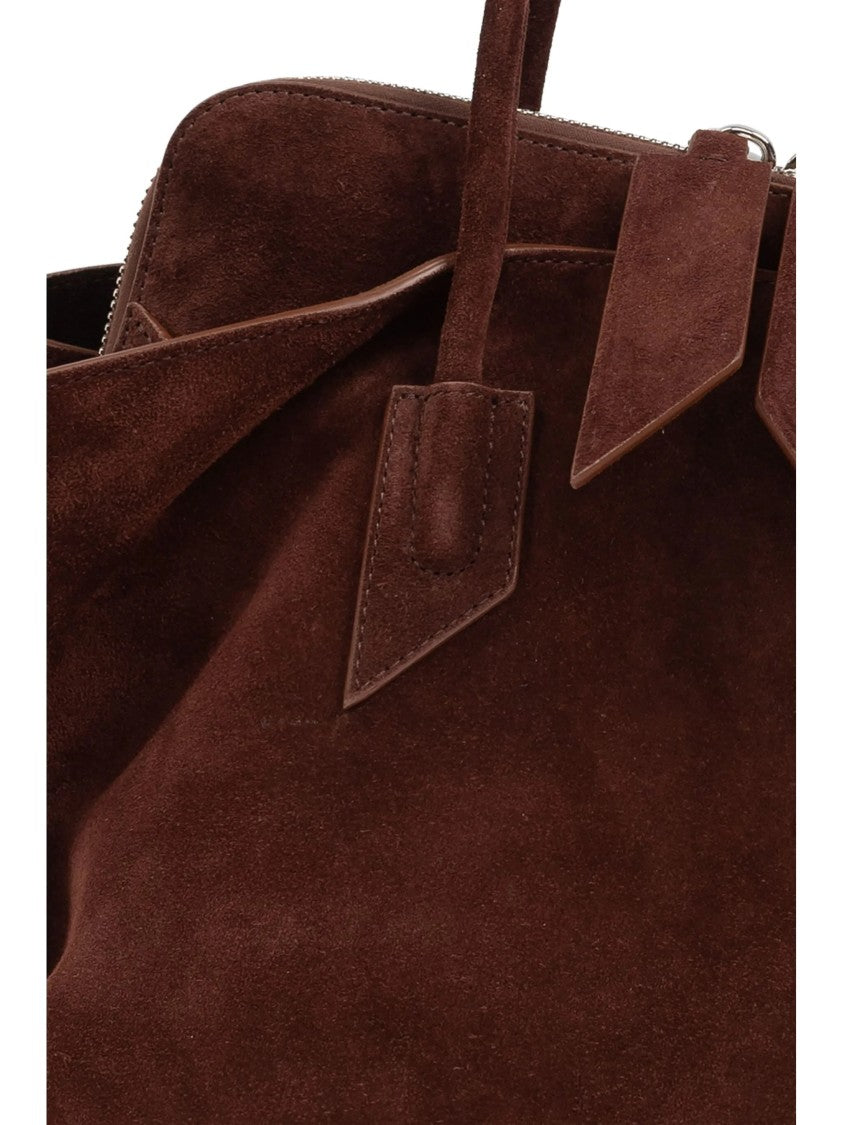 The Attico La Passeggiata Medium Slouchy Suede Handbag - Brown