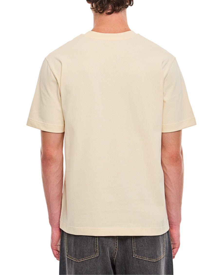 Jacquemus Minimalist Grosgrain Cotton T-Shirt With Round Neckline And Logo Detail