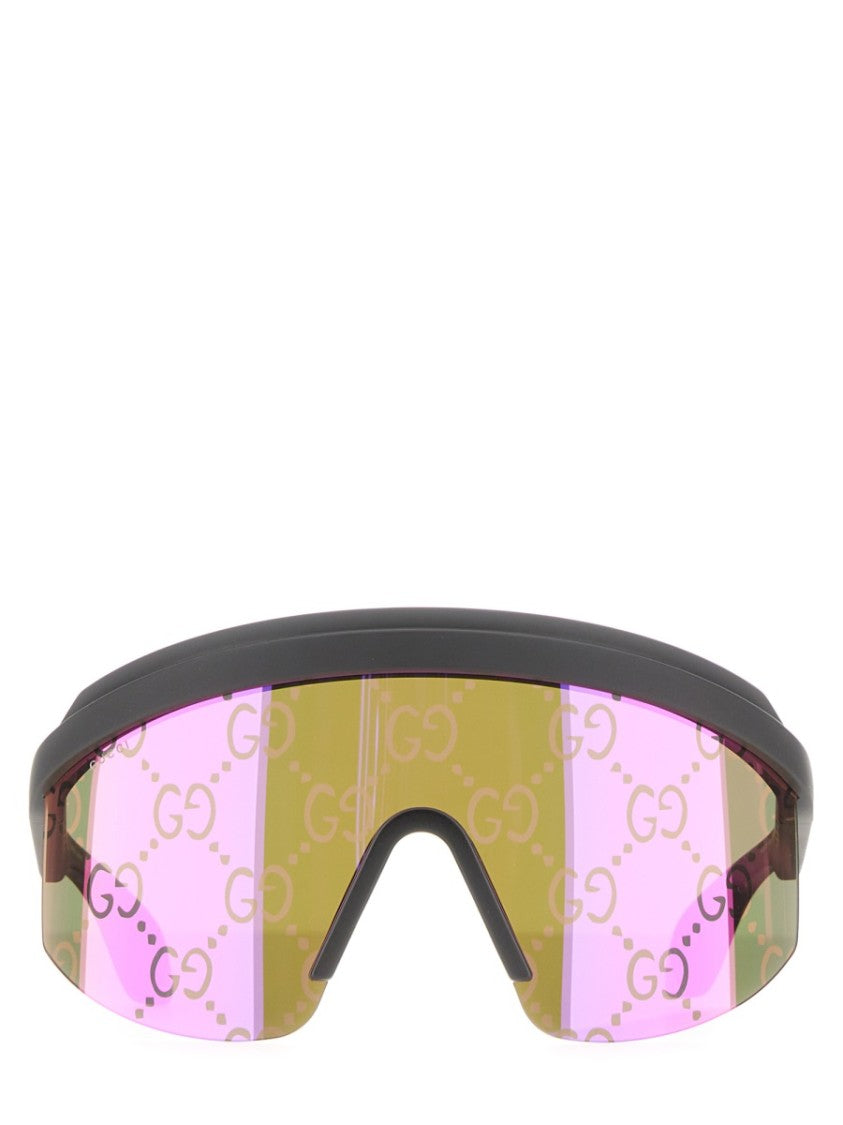 Gucci Rubberized Frame Sunglasses With Subtle Logo Detail