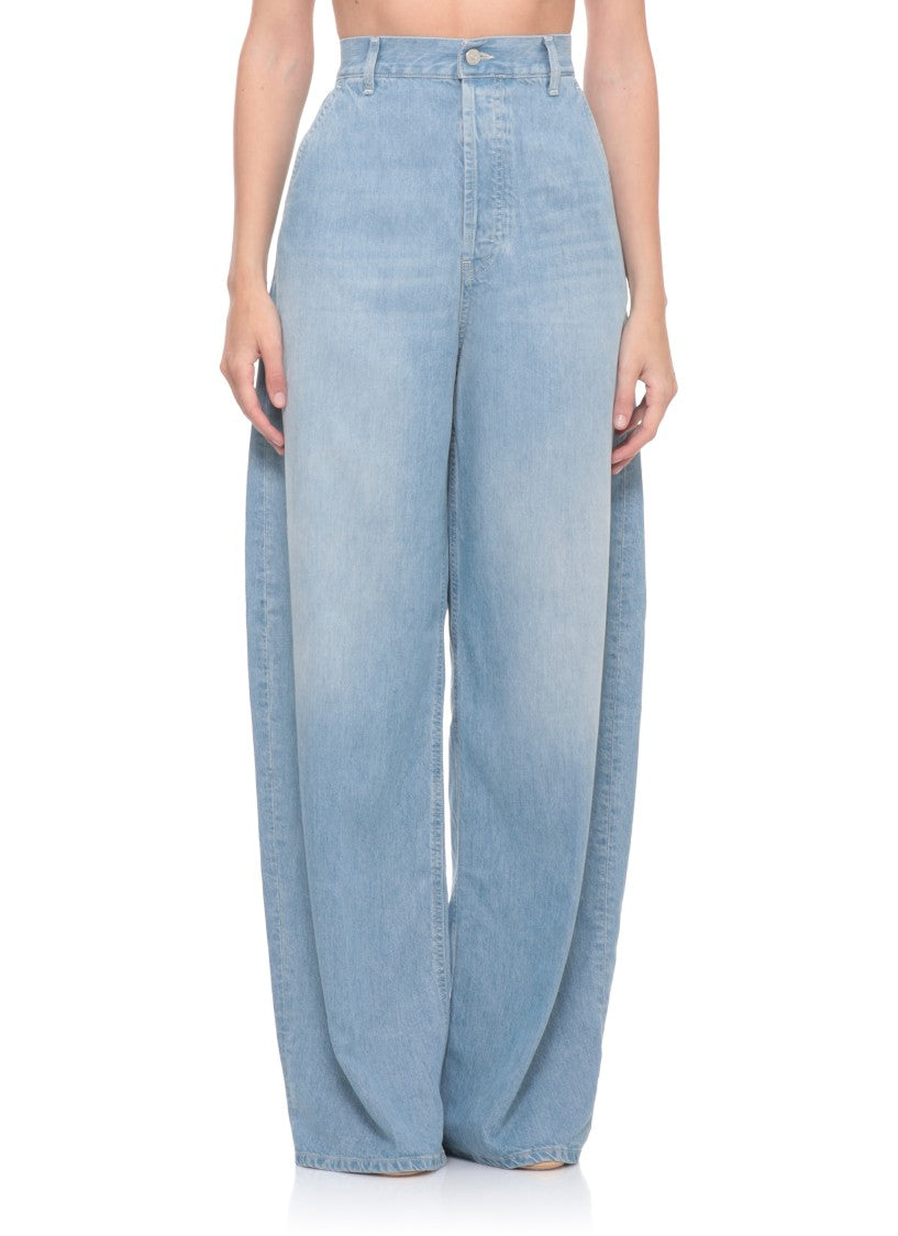 Dondup Blue Alek Monogram Palazzo Jeans