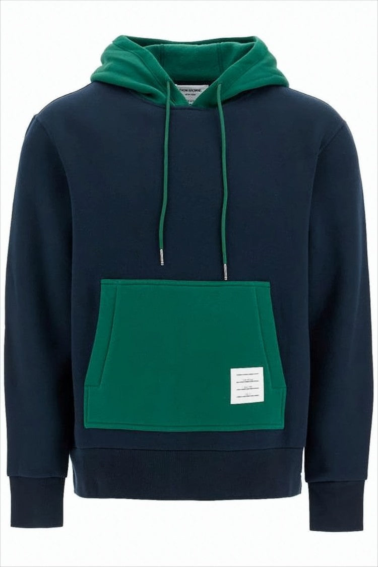 Thom Browne Relaxed Fit Cotton Hoodie With Contrasting Hood