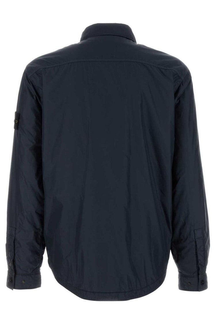 Stone Island Structured Blue Coat With Classic Design