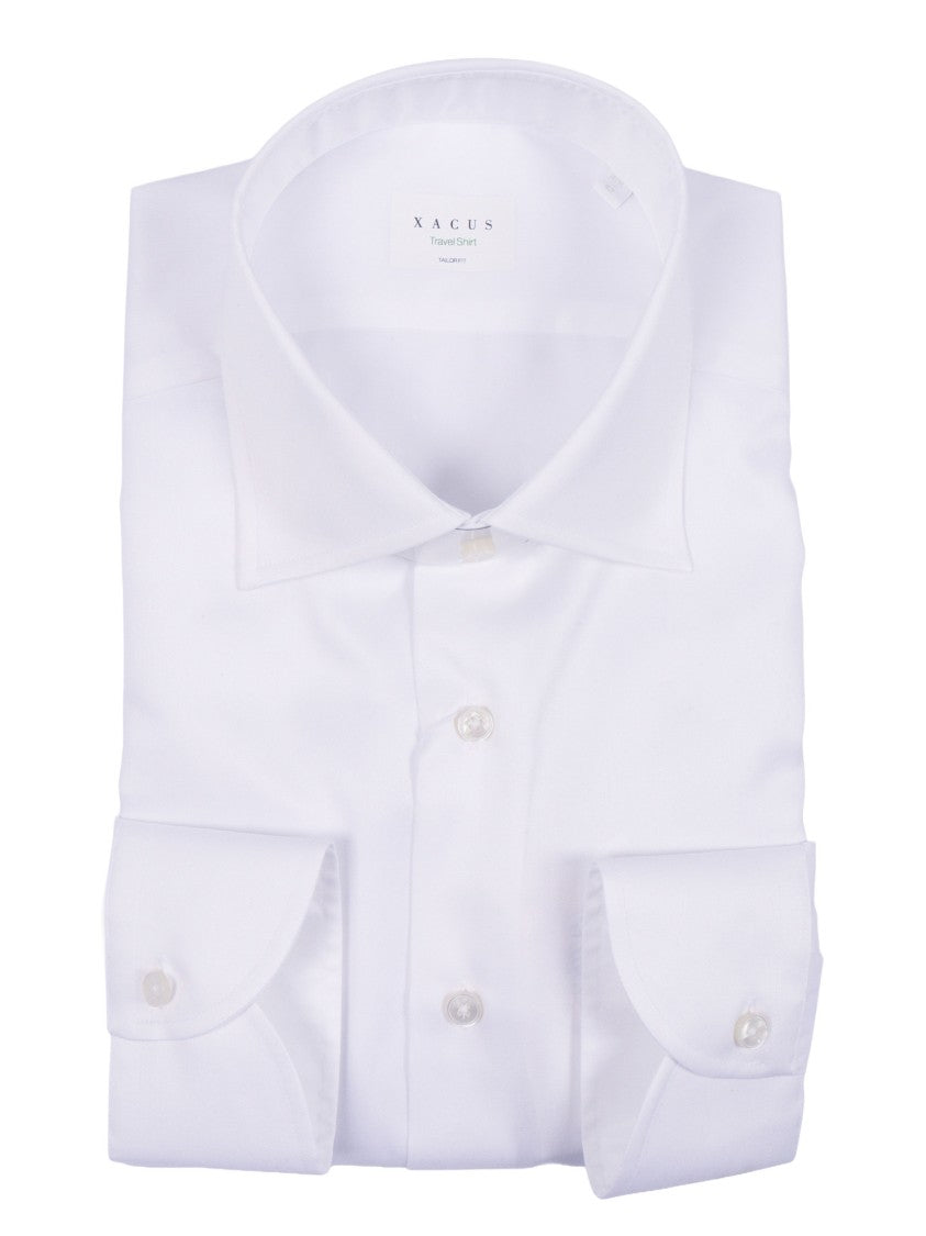 Xacus White Crisp Pointed Collar Shirt