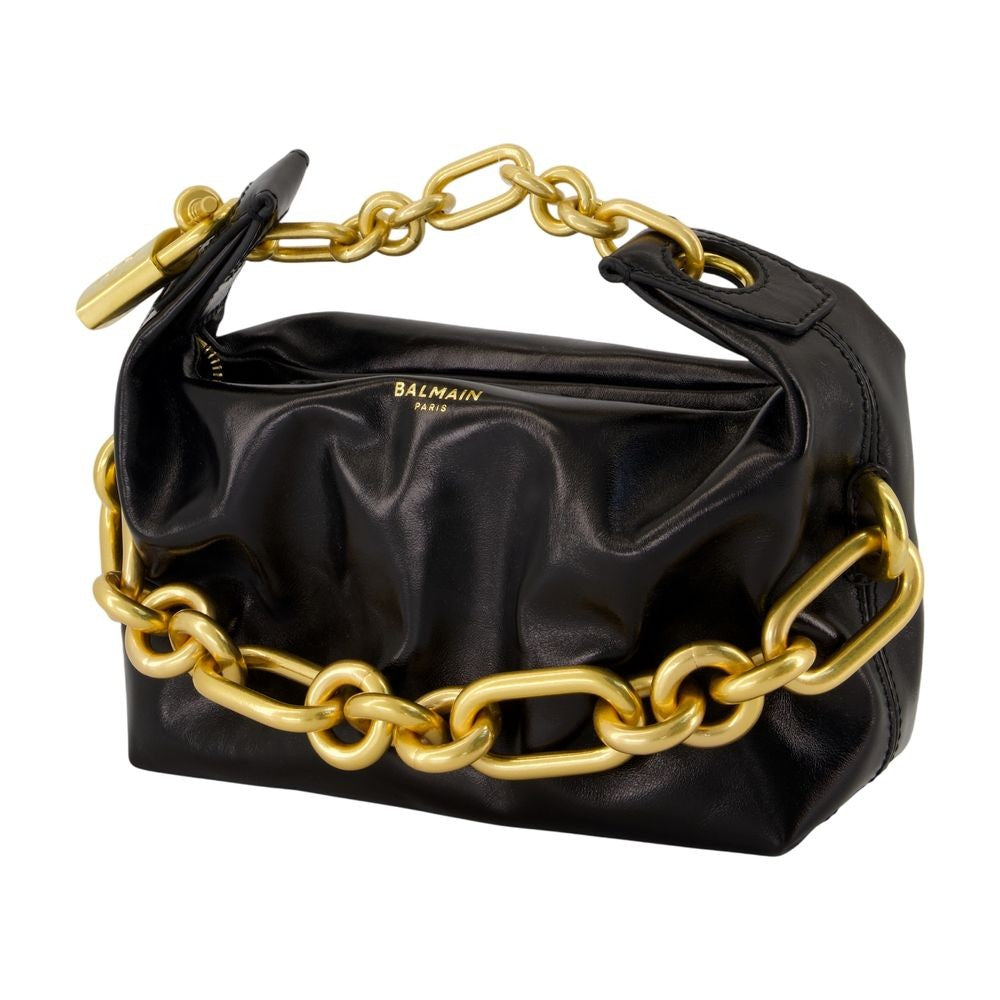 Balmain Sync Mini Shoulder Bag - Leather - Black