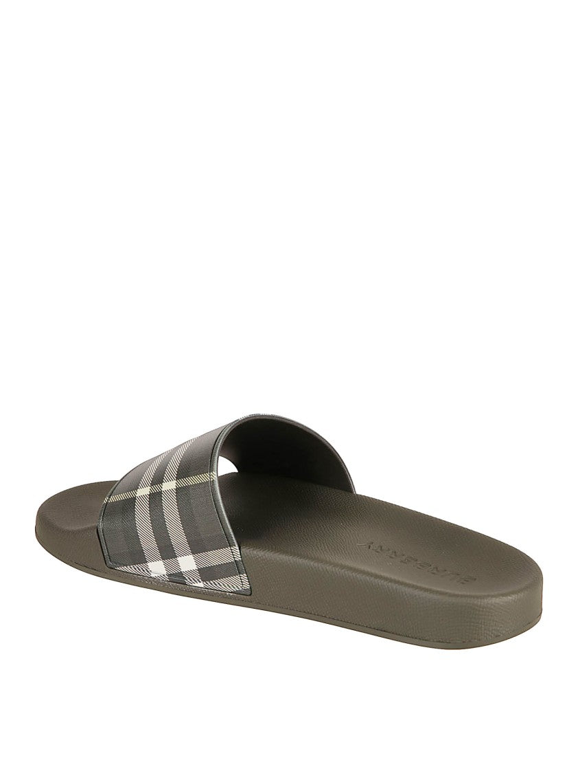 Burberry Slide Sandals With Contoured Footbed