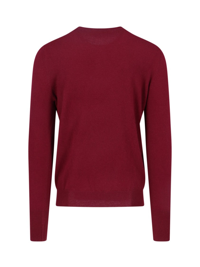 Ballantyne Classic Ribbed Sweater In Rich Red