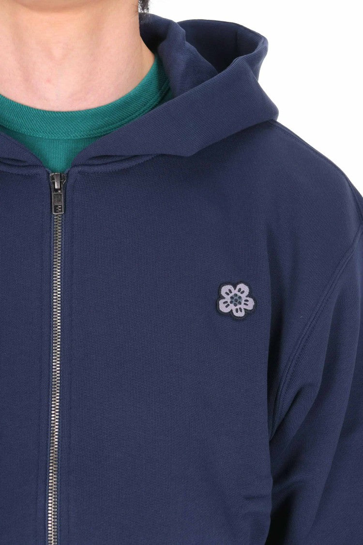 Kenzo Boke Flower Embroidered Cotton Zip Hoodie