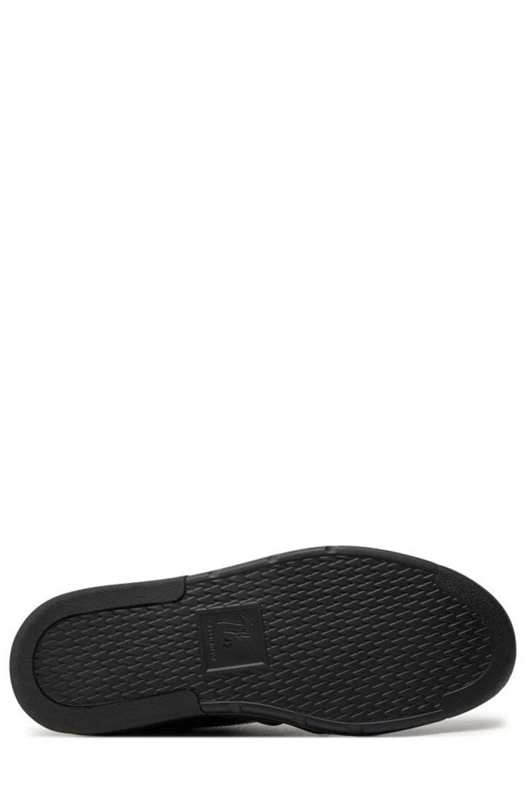 Giuseppe Zanotti Black Leather Gold-Trim Chunky Sneaker
