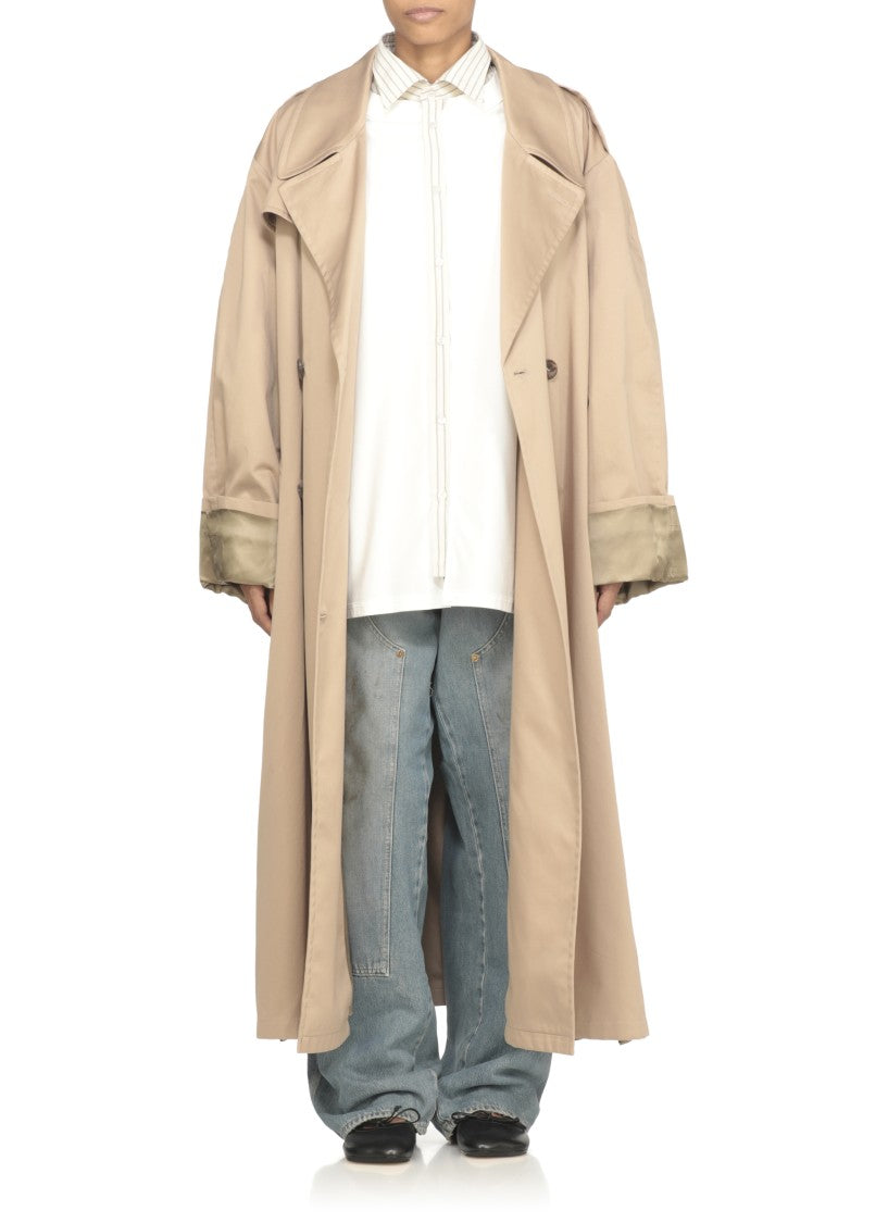 Mm6 By Maison Margiela Double Breasted Cotton Raincoat