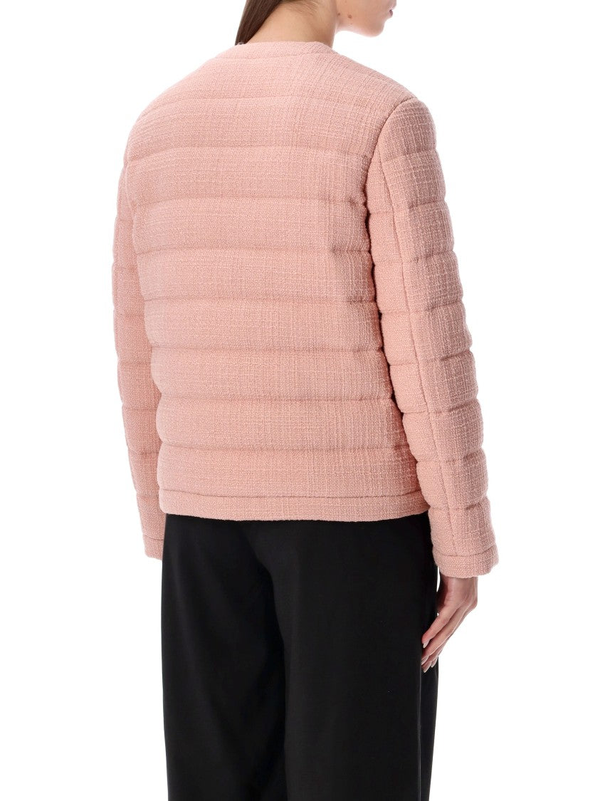 Gucci Light Pink Wool Tweed Padded Jacket