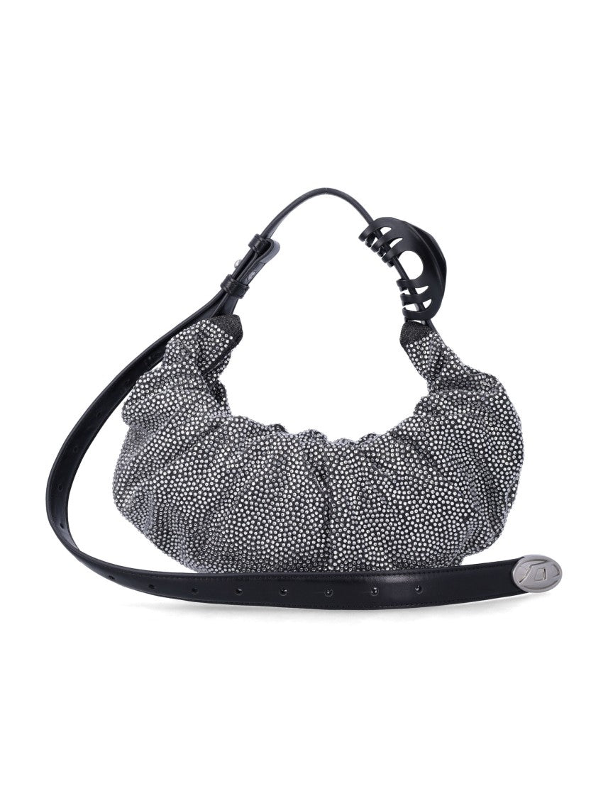 Diesel Grab-D Small Crystal Denim Hobo Bag