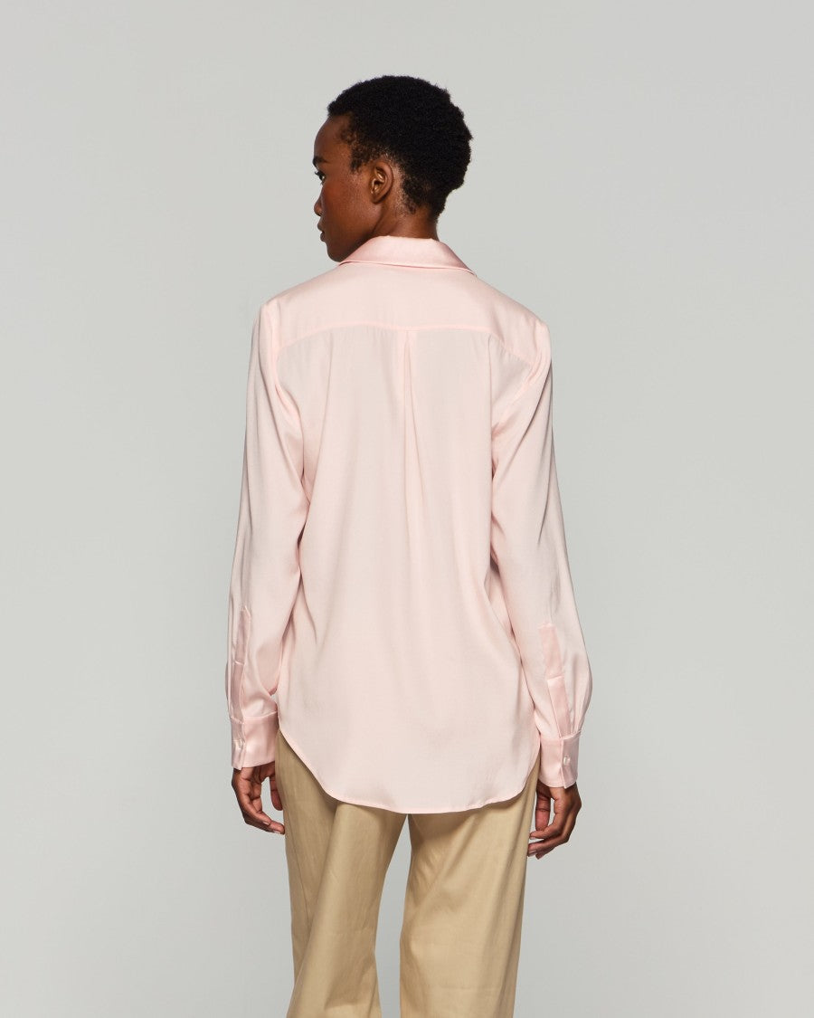 Serena Bute Silk Classic Shirt - Pale Pink
