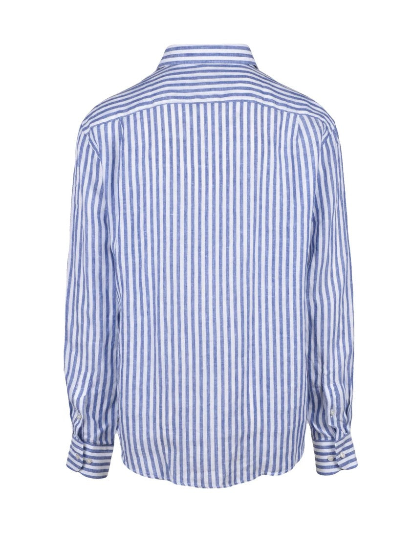 Paul & Shark White Blue Linen Shirt