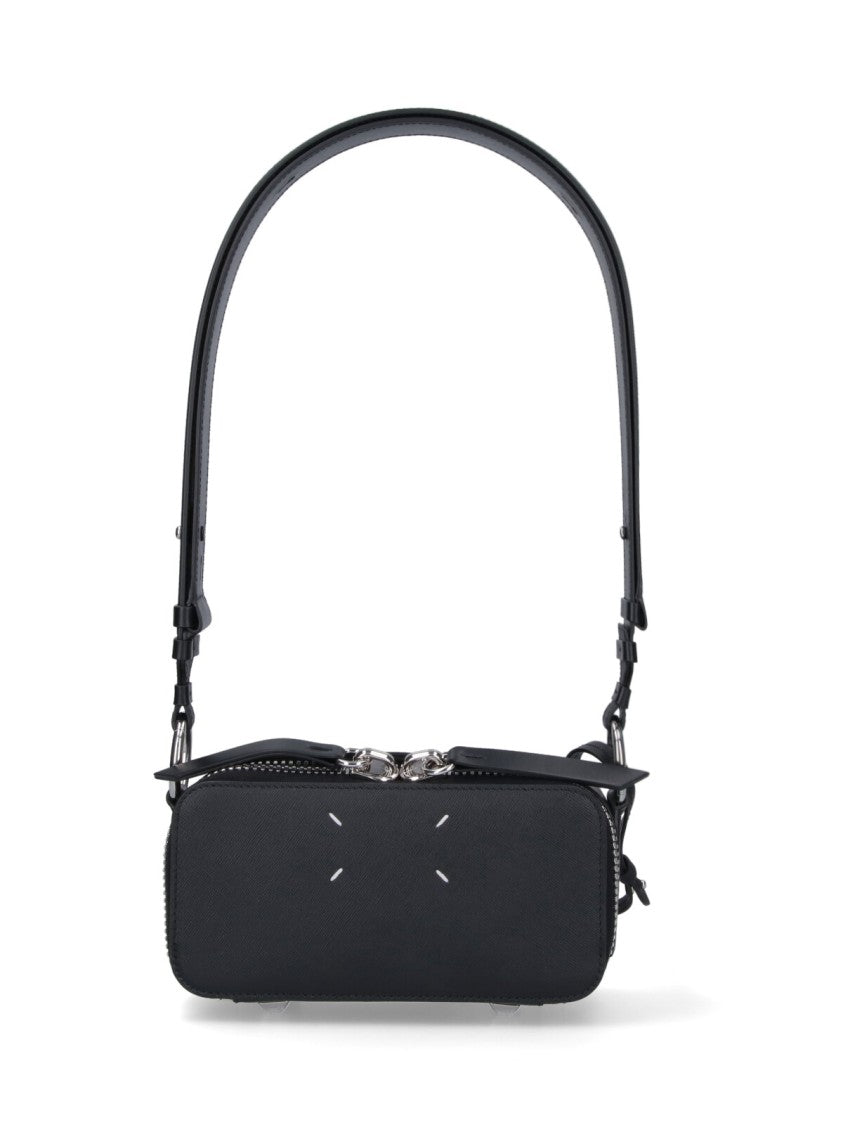 Maison Margiela Rectangular Smooth Black Bag With Adjustable Strap