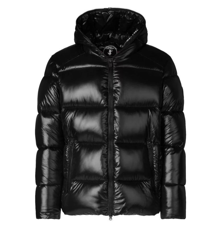 Save The Duck Short Lacquered Down Jacket With Fixed Hood