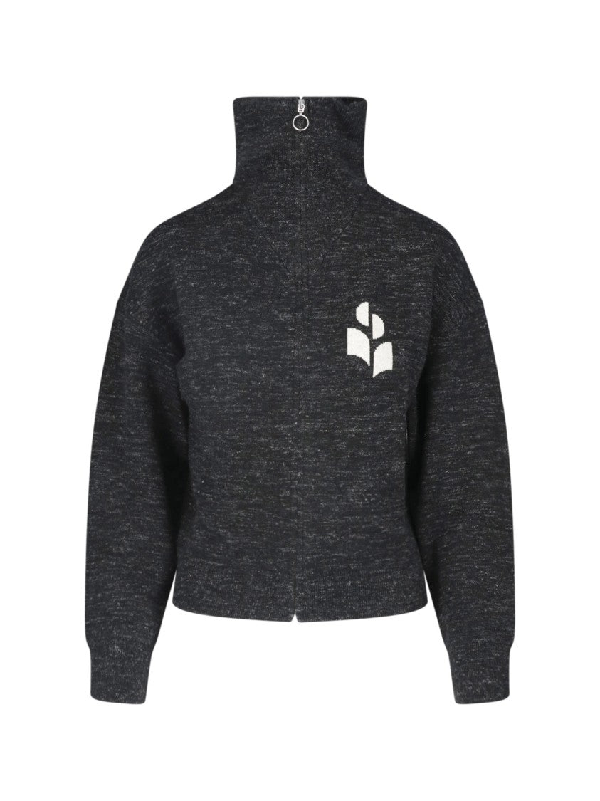 Isabel Marant Étoile Black Koxy Zip-Through Knit