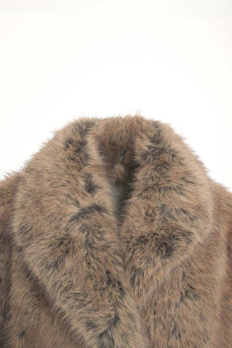 Liu Jo Long Synthetic Fur Coat