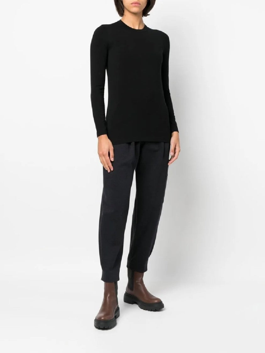 Brunello Cucinelli Fitted Black Long-Sleeved Top