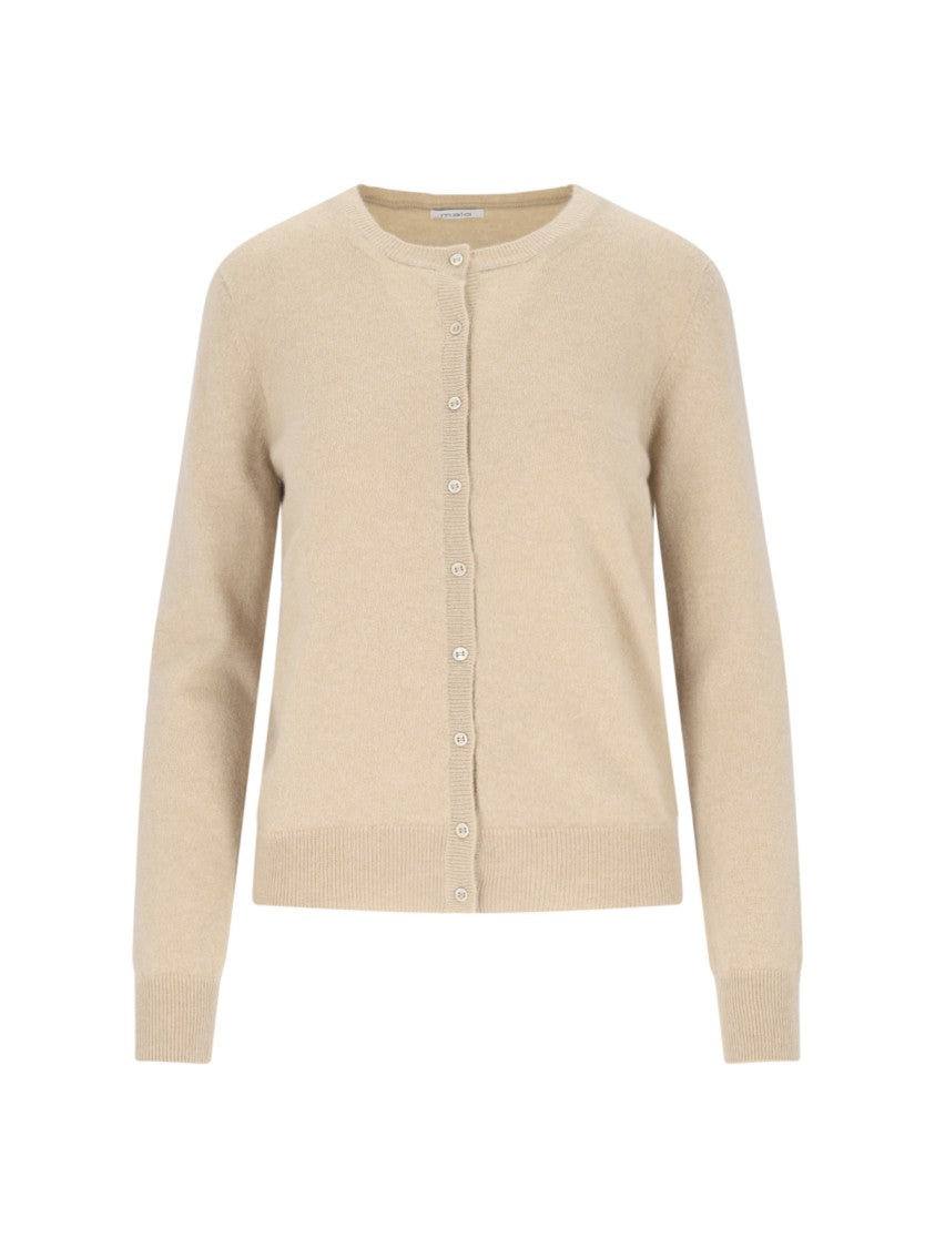 Malo Beige Cashmere Cardigan With Ribbed Finishes