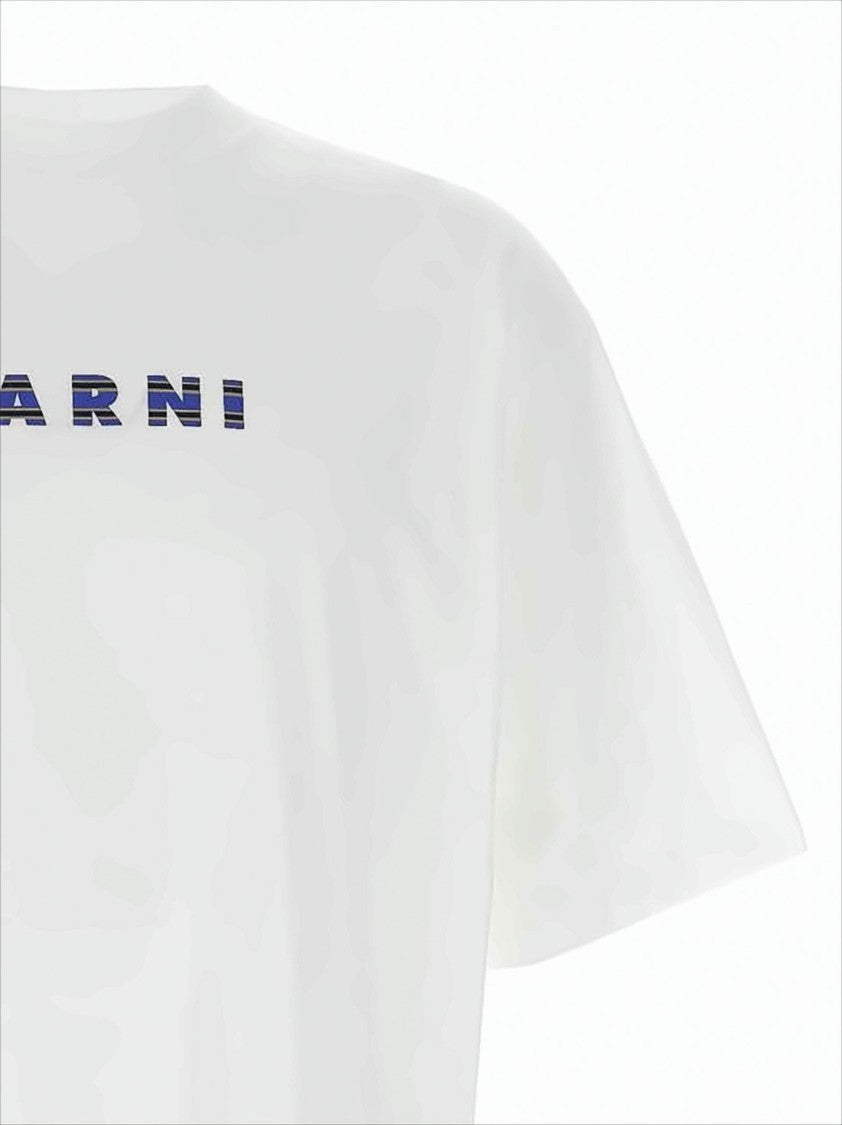 Marni Short-Sleeved Cotton T-Shirt With Bold Logo Design