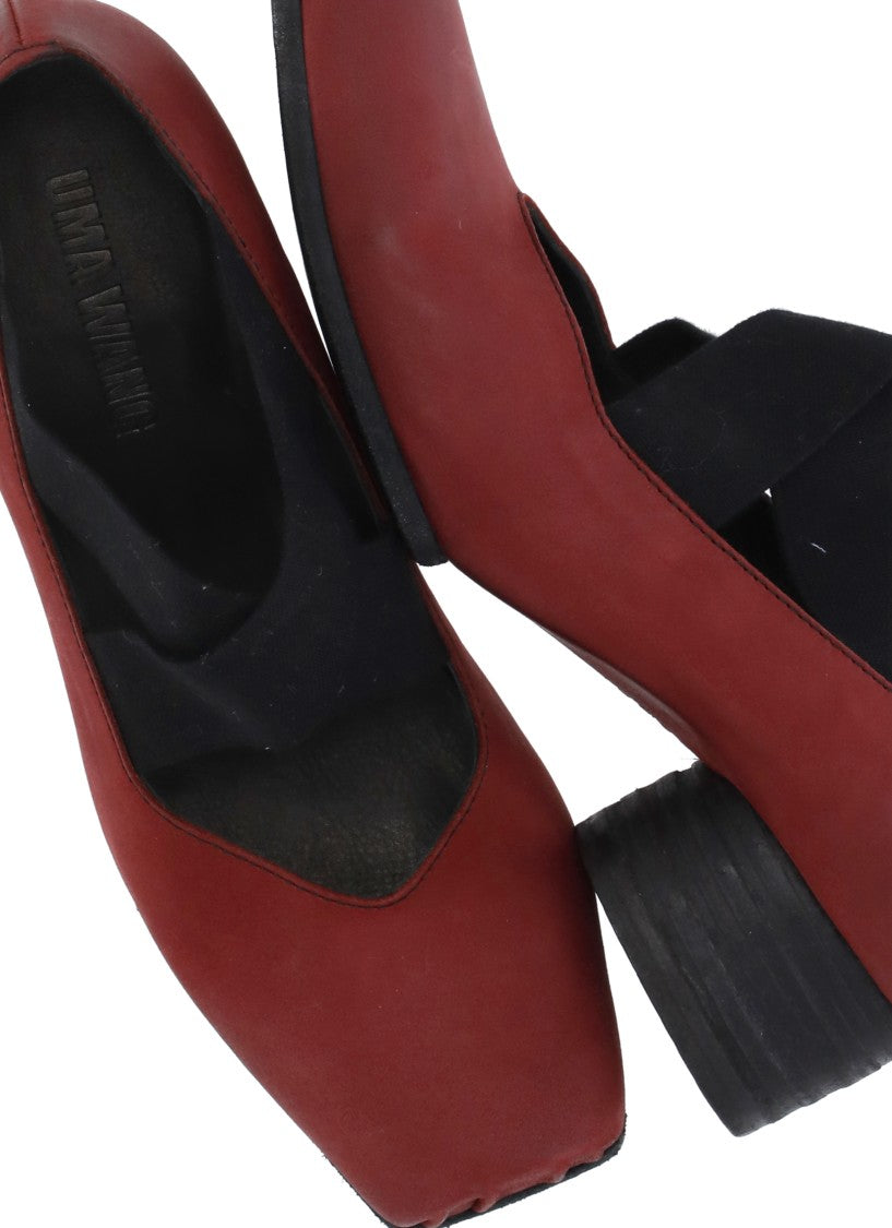 Uma Wang Bordeaux Leather Shoes