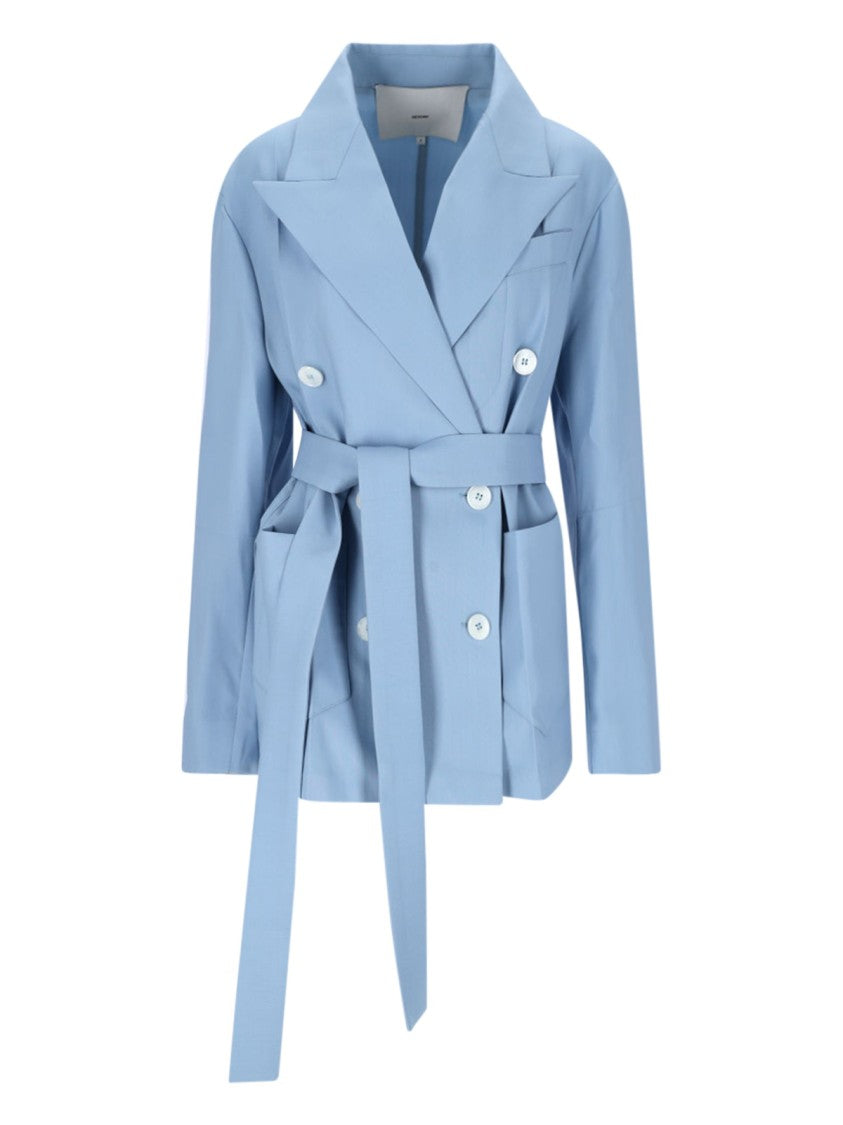 Setchu Enrico' Double-Breasted Blazer – Light Blue