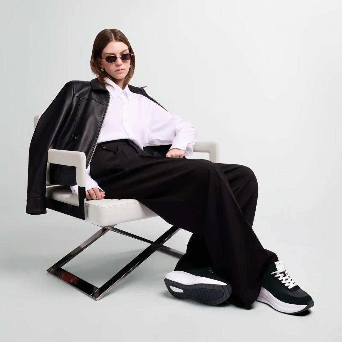 Hogan Black Logo Platform Chunky Sneakers