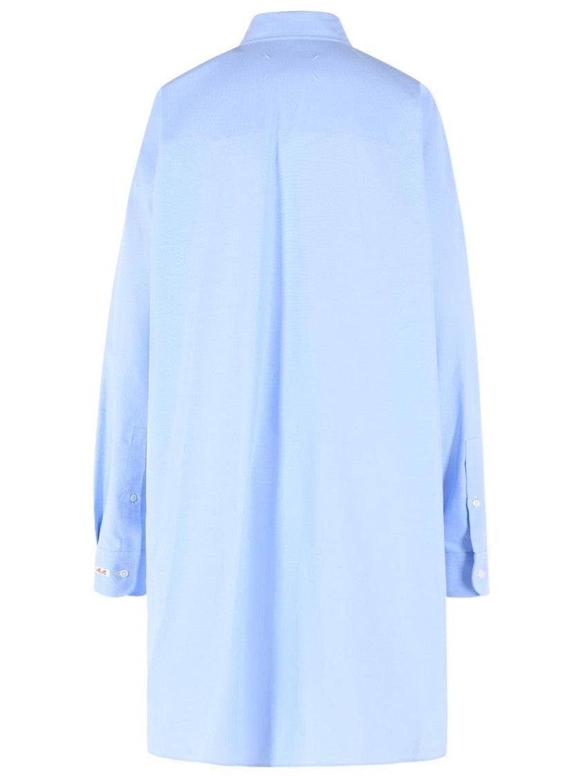 Maison Margiela Flared Hem Cotton Shirt With Iconic Back Stitching