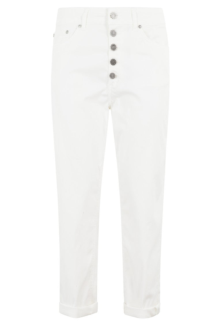 Dondup Koons Cropped White Pants