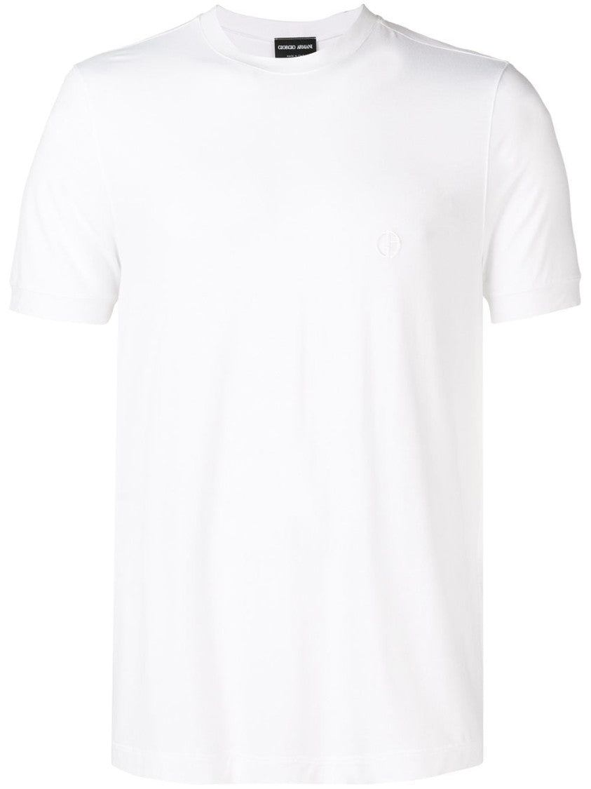 Giorgio Armani Short-Sleeve Embroidered Logo T-Shirt