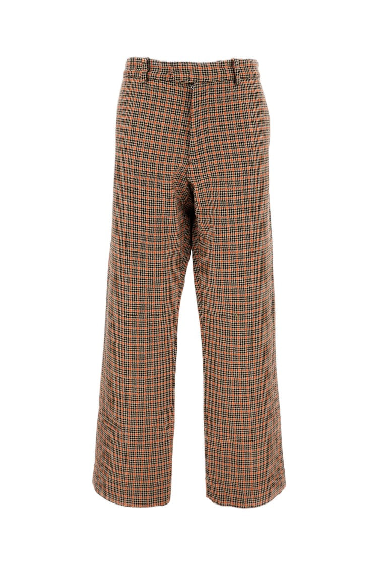 Meta Campania Multicolor Houndstooth Trousers With Belt Loops And Relaxed Fit