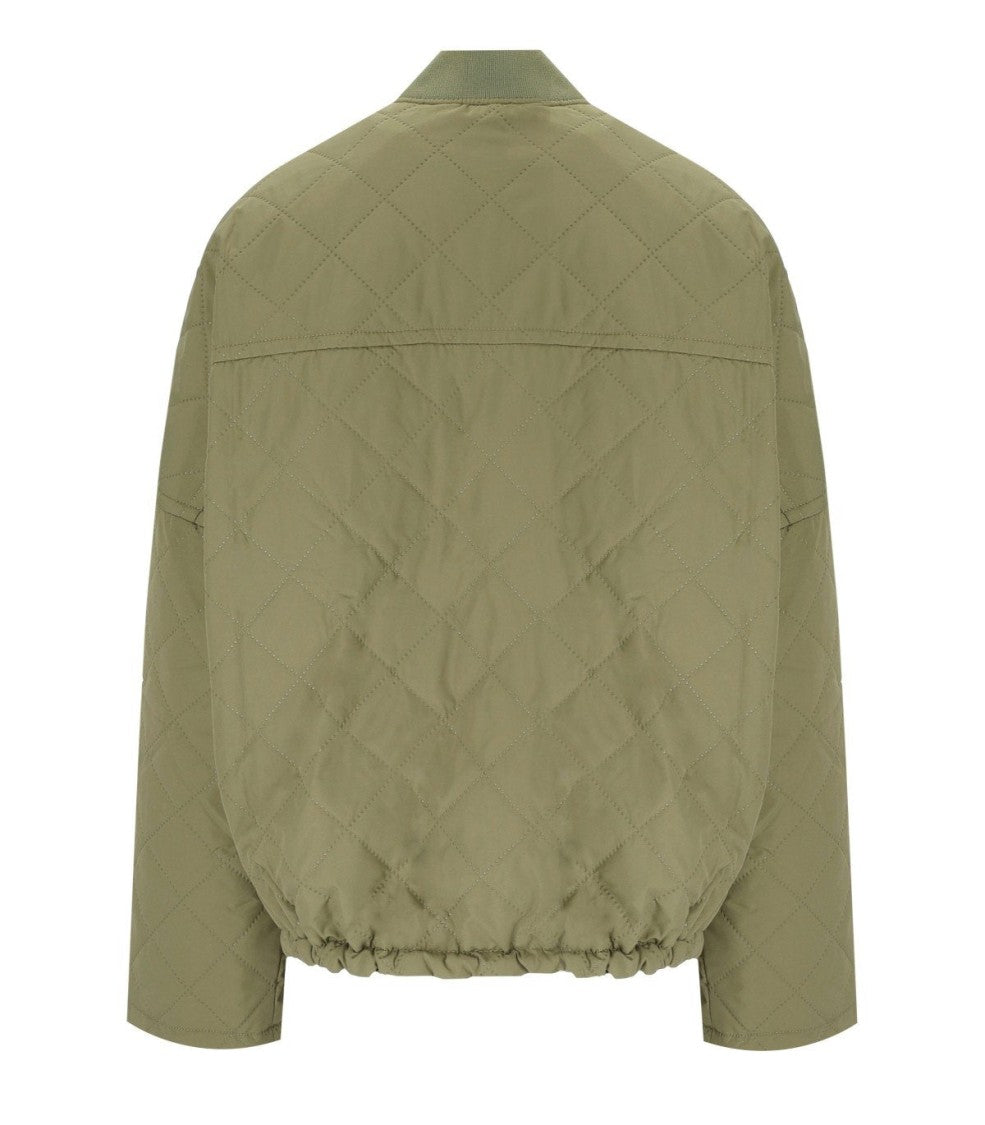 Barbour Emlyn Dusky Green Quilted Bomber Jacket