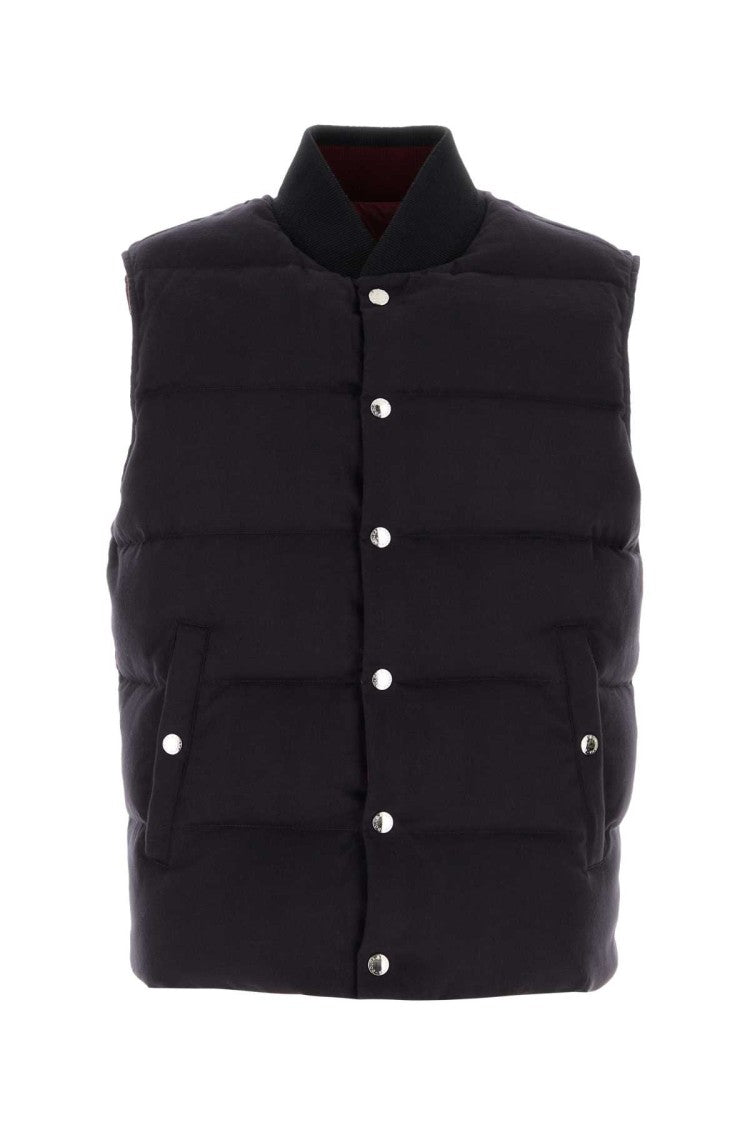 Dolce & Gabbana Midnight Blue Cotton Blend Reversible Down Jacket
